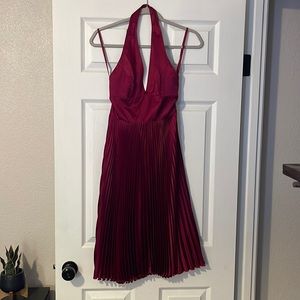 Maroon silk dress
